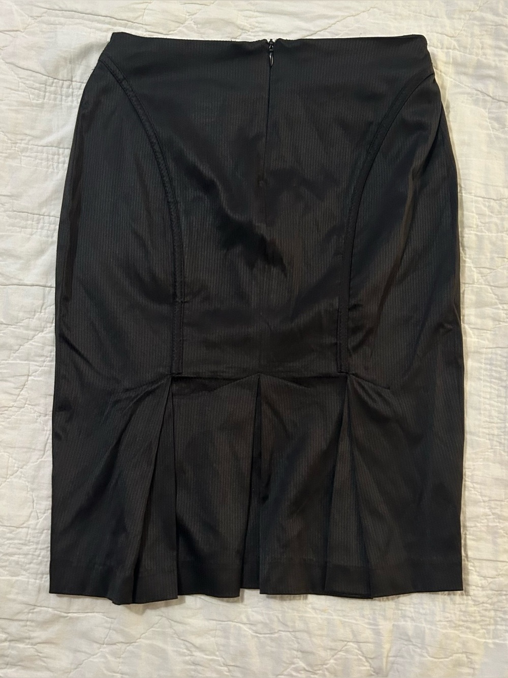 Black Pencil Skirt Womens Size 5 Panel Detail Back Ruffle Work Career Office